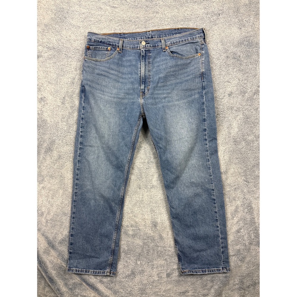 Levi's Mens 40x30 Blue 505 Regular Fit Stretch Straight Leg Denim Jeans 9985